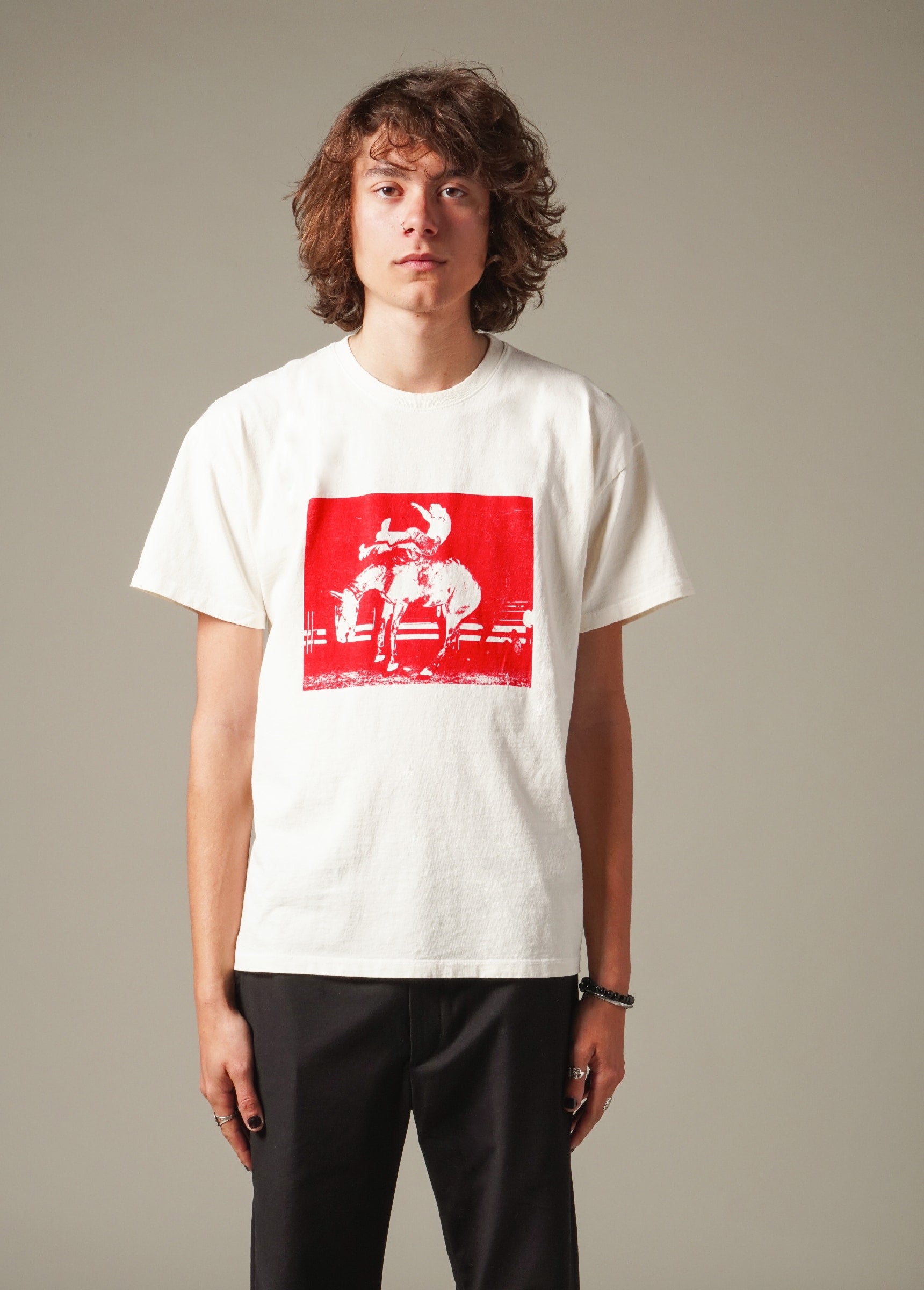 New Riders Tee | Bone and Red
